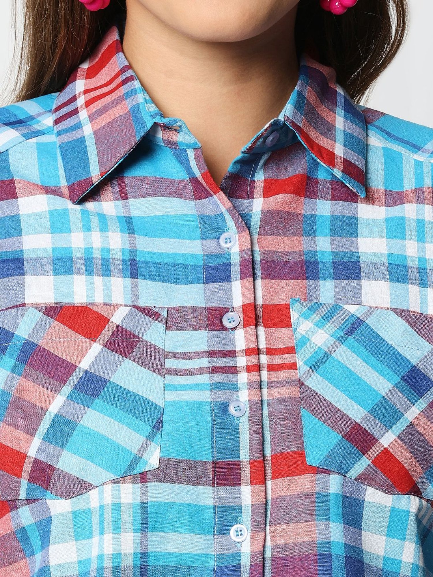 Remanika Blue & Red Chequered Shirt