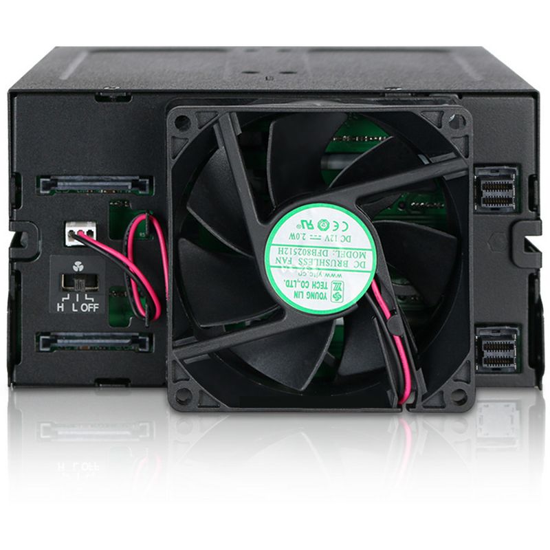 Icy Dock ToughArmor MB508SP-B Drive Enclosure for 5.25" 6Gb/s SAS, Serial ATA/600 - Mini-SAS HD Host Interface Internal - Black - 8 x HDD Supported