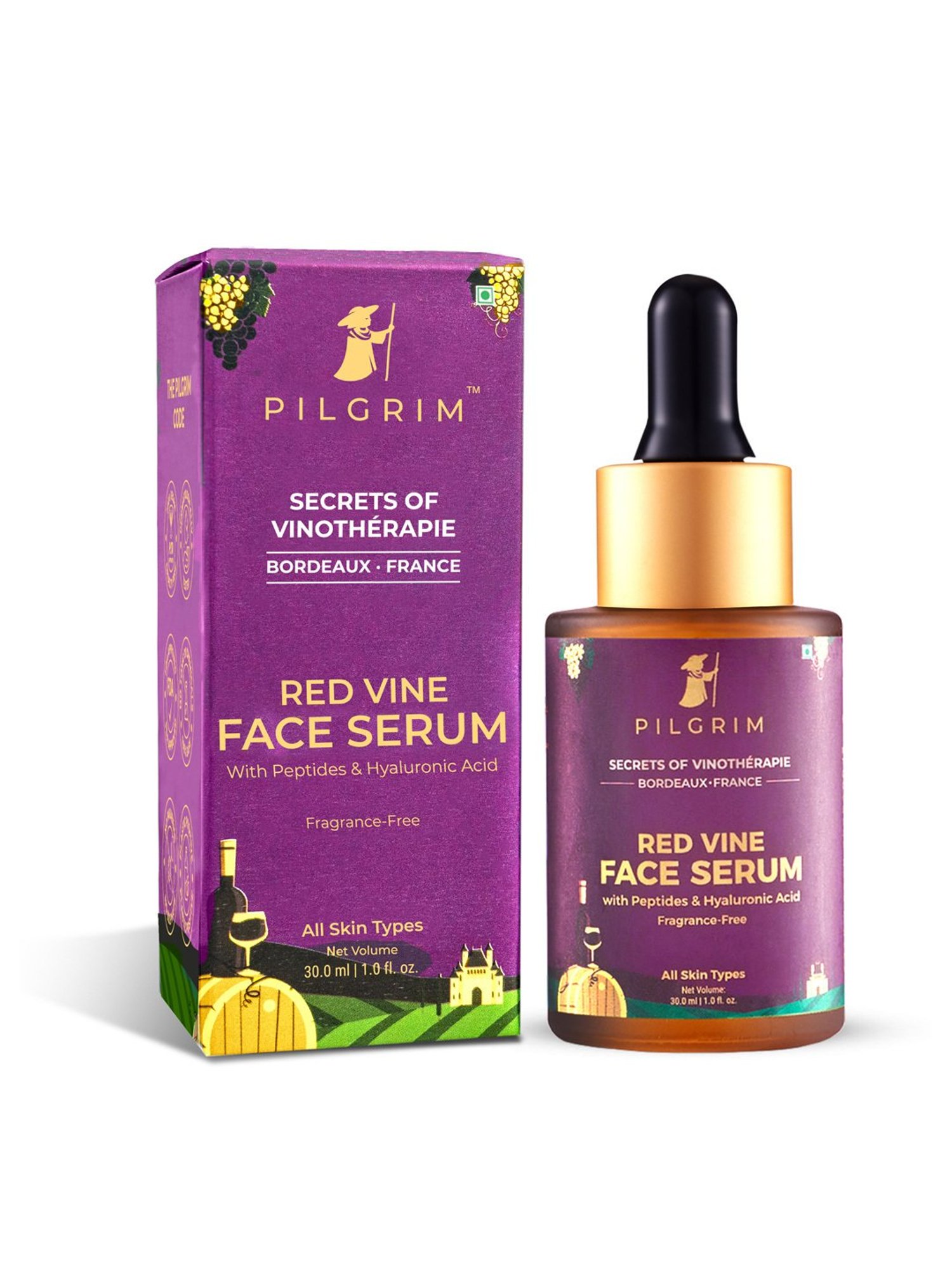 Pilgrim Red Vine & Hyaluronic Acid Serum with Peptides - 30 ml