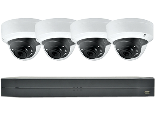 LaView Saturn Professional 4Ch DVR Surveillance System with 1TB HDD and 4x 4MP Dome Security Cameras