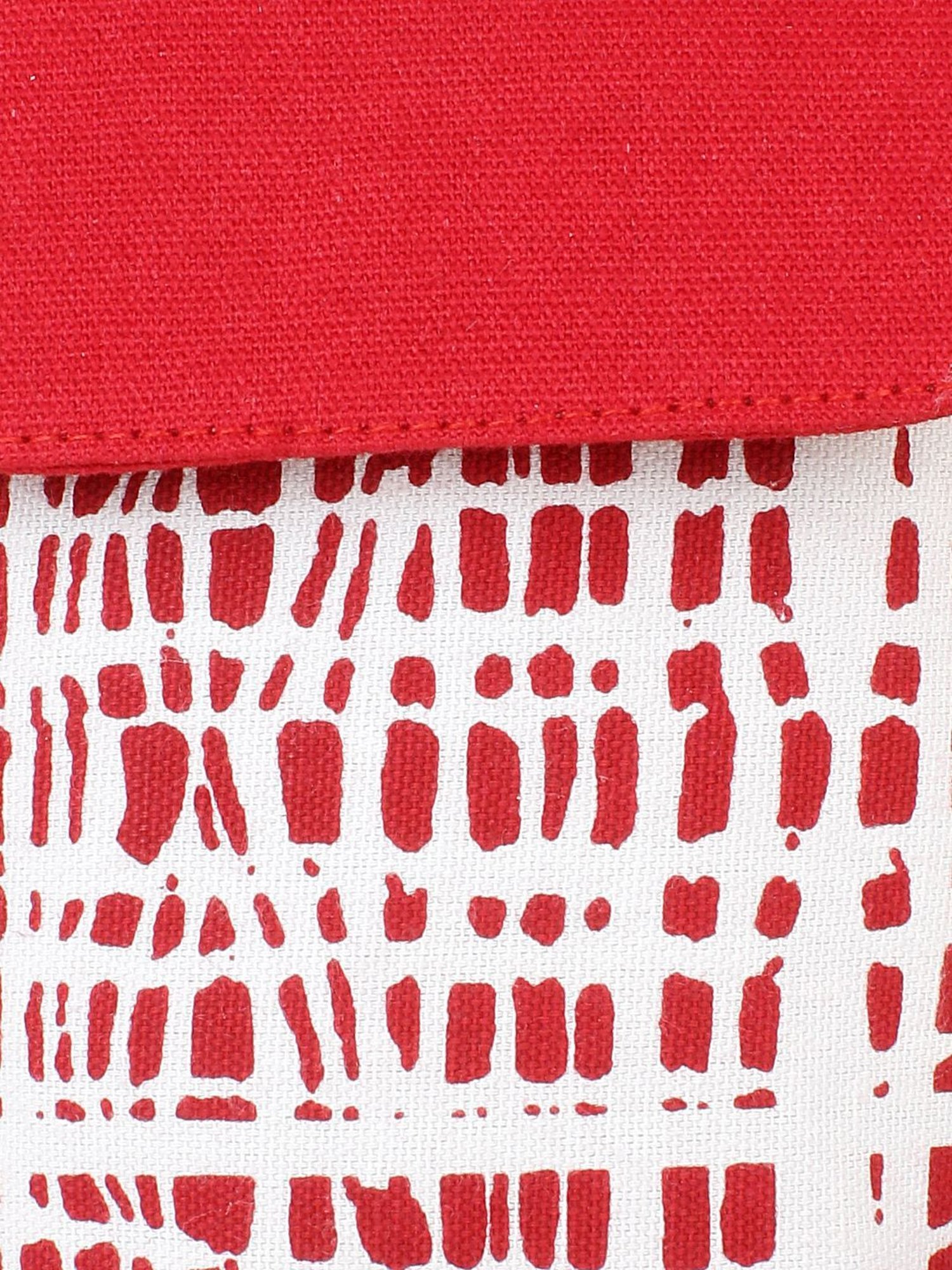 Spice Art White & Red Printed Mobile Pouch