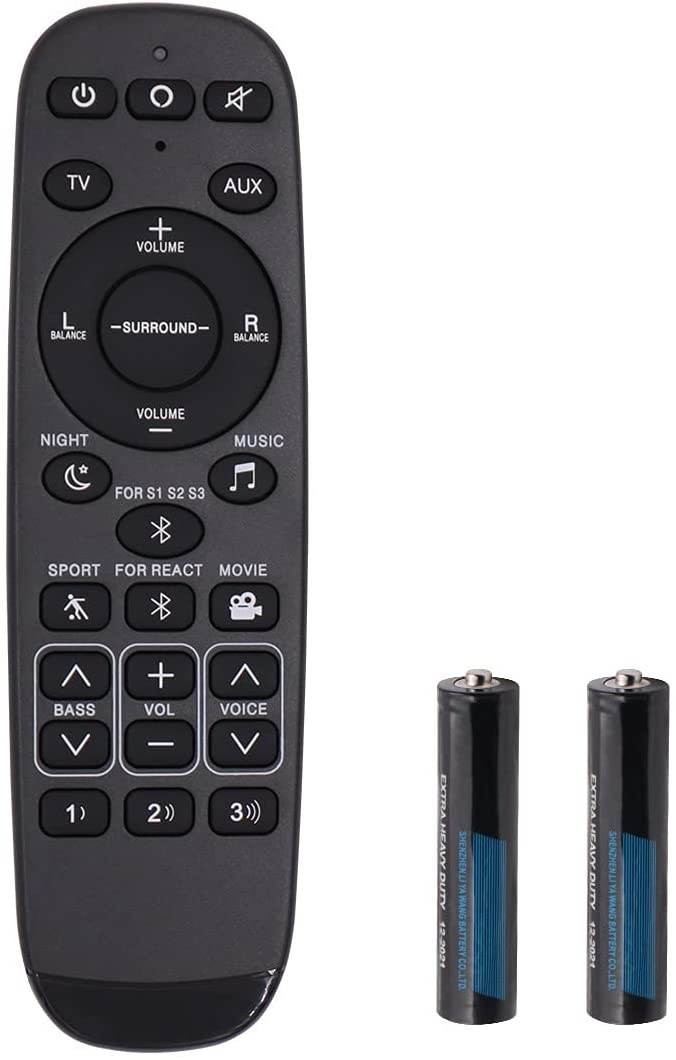 Universal Remote Control with Battery Fit for Polk Audio Ultra-Slim TV Soundbar RE6214-1 RE62141 RTRE62141 Signa S1 Signa S2 Signa S3