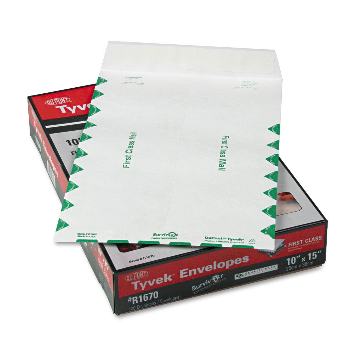 Survivor Tyvek USPS First Class Mailer 10 x 15 White 100/Box R1670