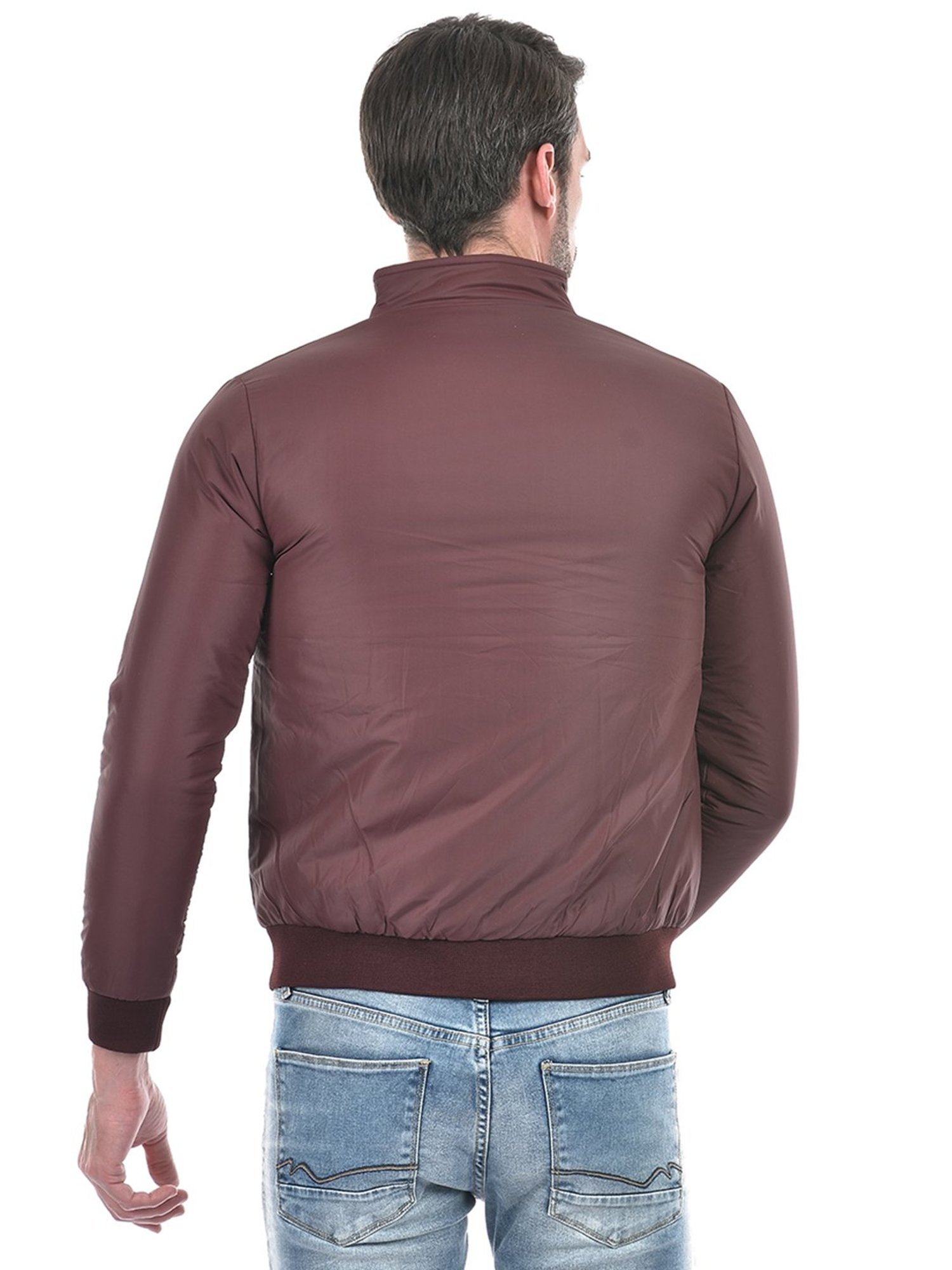 Integriti Wine & Dark Blue Regular Fit Reversible Jacket