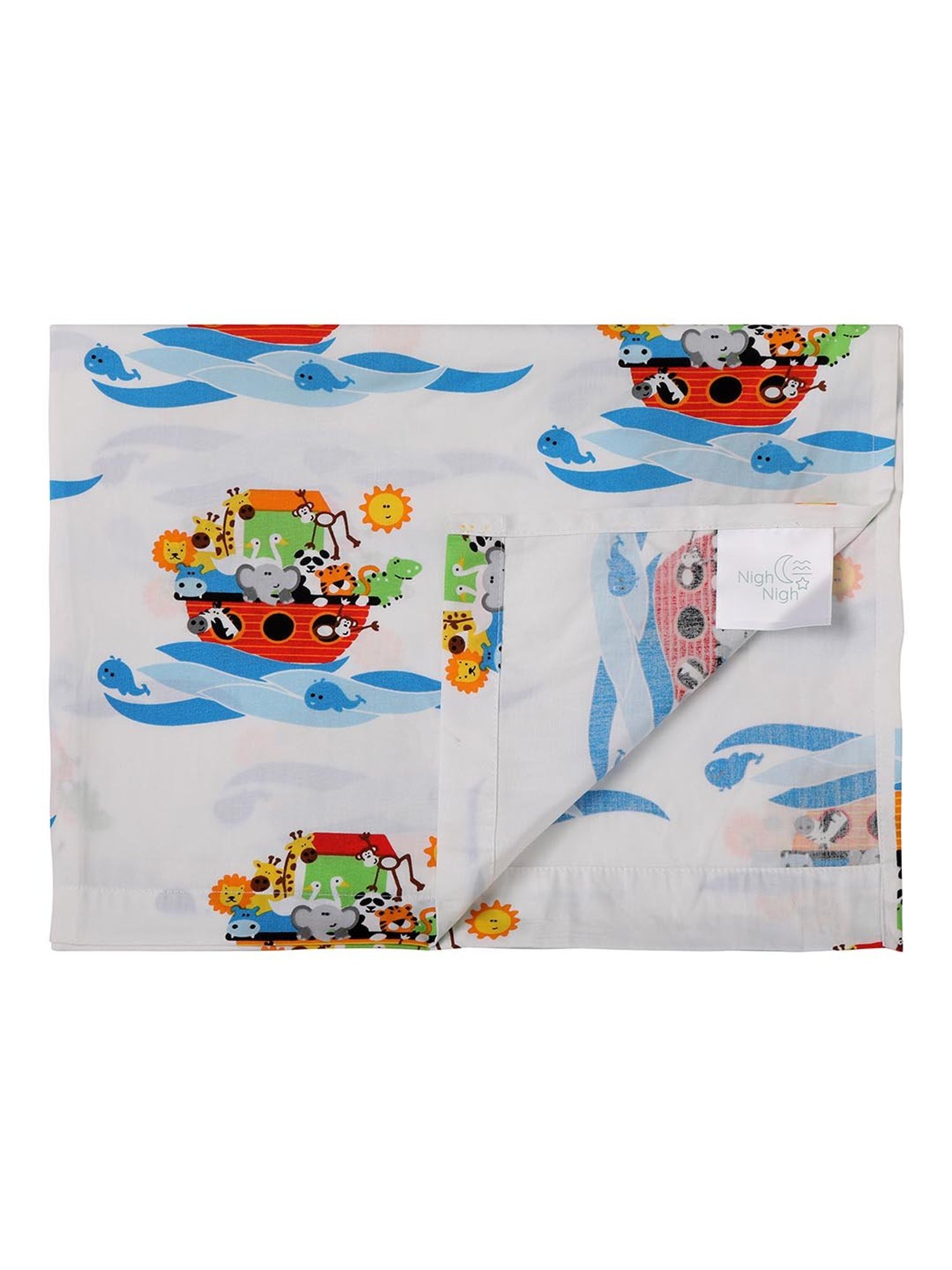 Nigh Nigh Noah Multicolor Cotton 300 TC Kids Bed Linen Set