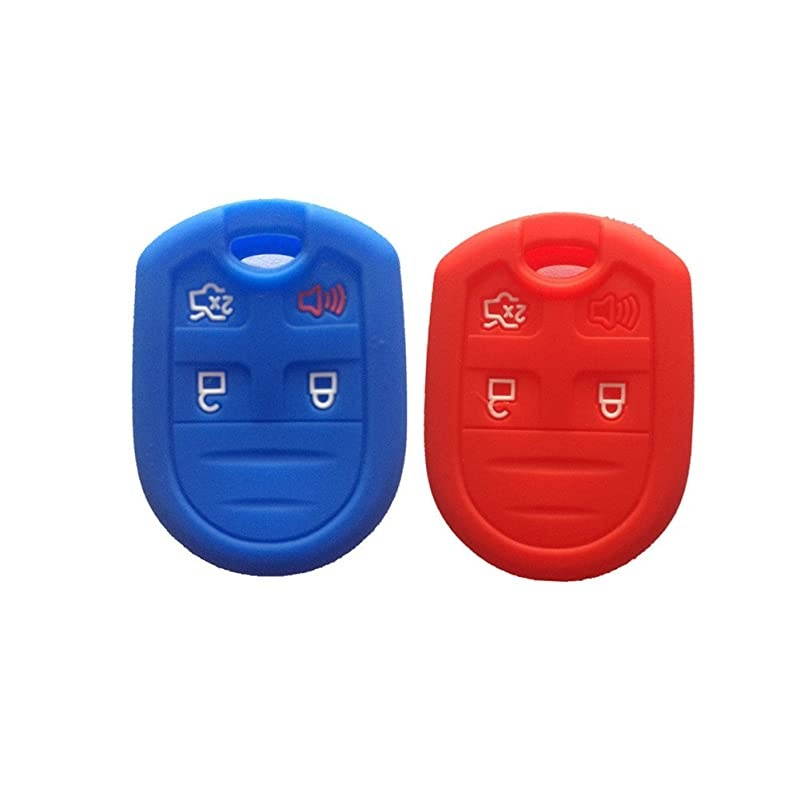 and Navy Blue Silicone Key Fob Case Cover Skin Key Jacket Keyless Smart Jacket Cover Protector for Ford Expedition F150 F250350 LINCOLN Navigator