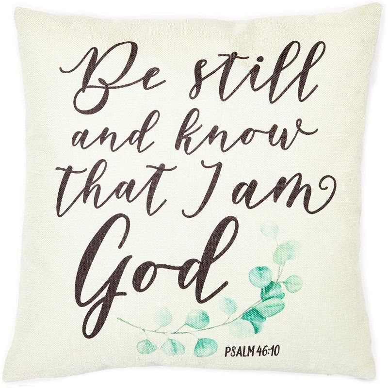 Christian Throw Pillow Covers 1 Corinthians 16:14, Psalms 46:10 (18 x 18, 2 Pack)