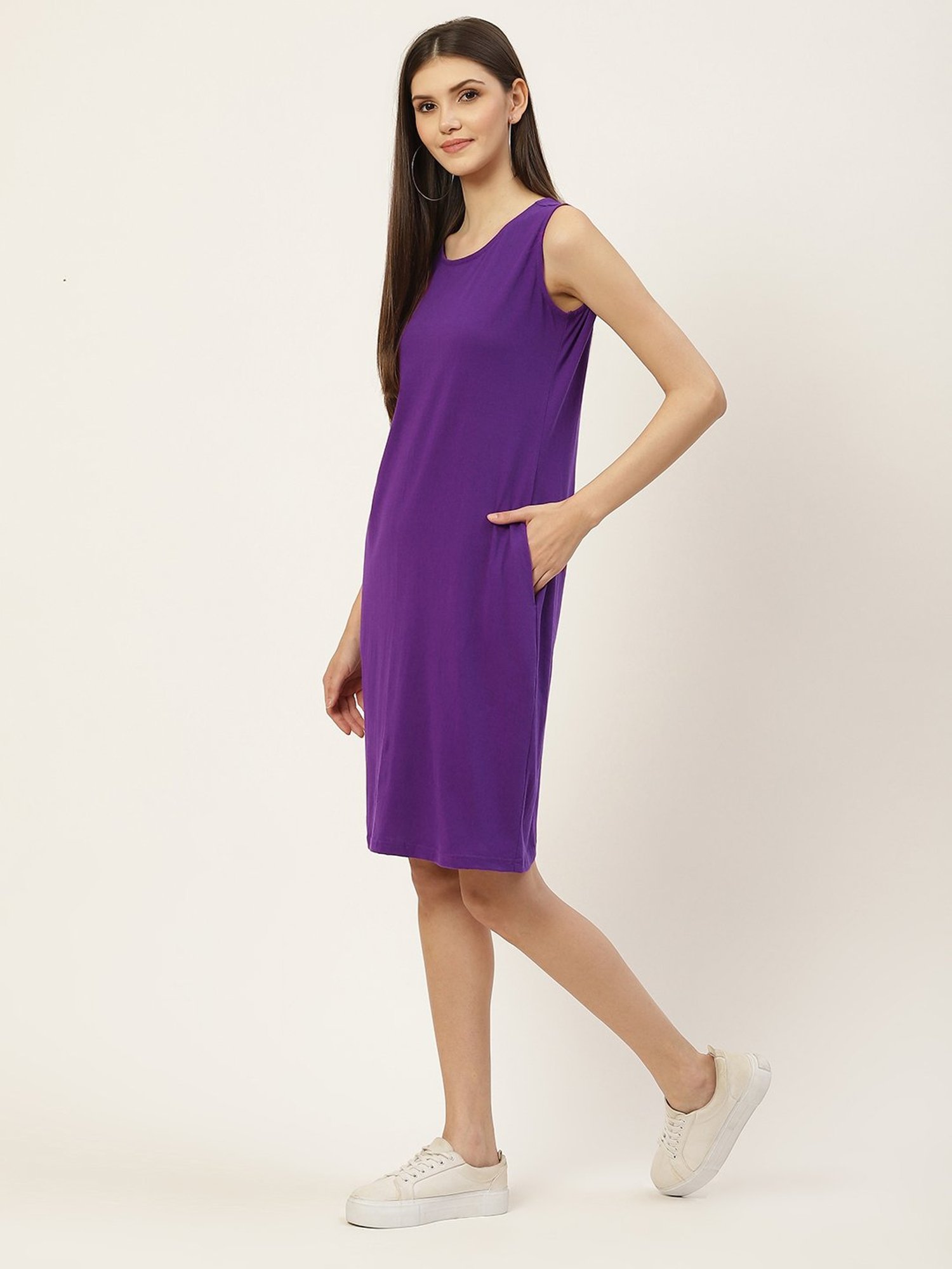 BRINNS Purple Midi A Line Dress