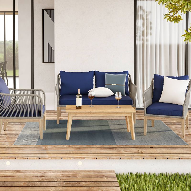 Manteo 70" Rectangular Outdoor Patio Fire Pit Table Light Gray - Modway