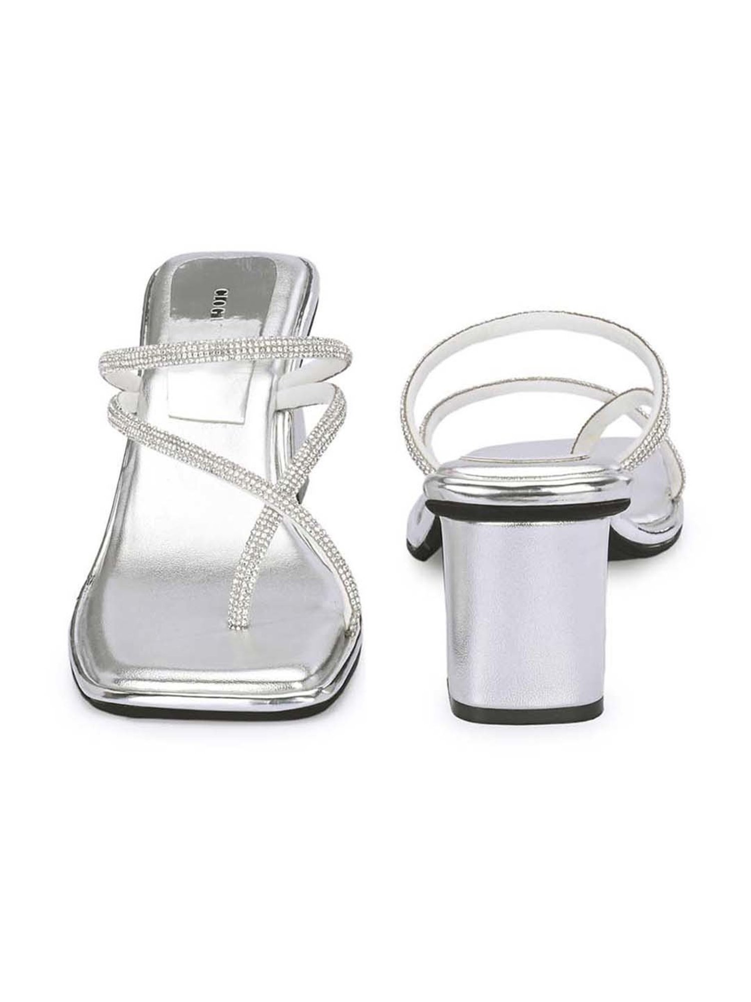 Clog London Women's Silver Toe Ring Sandals