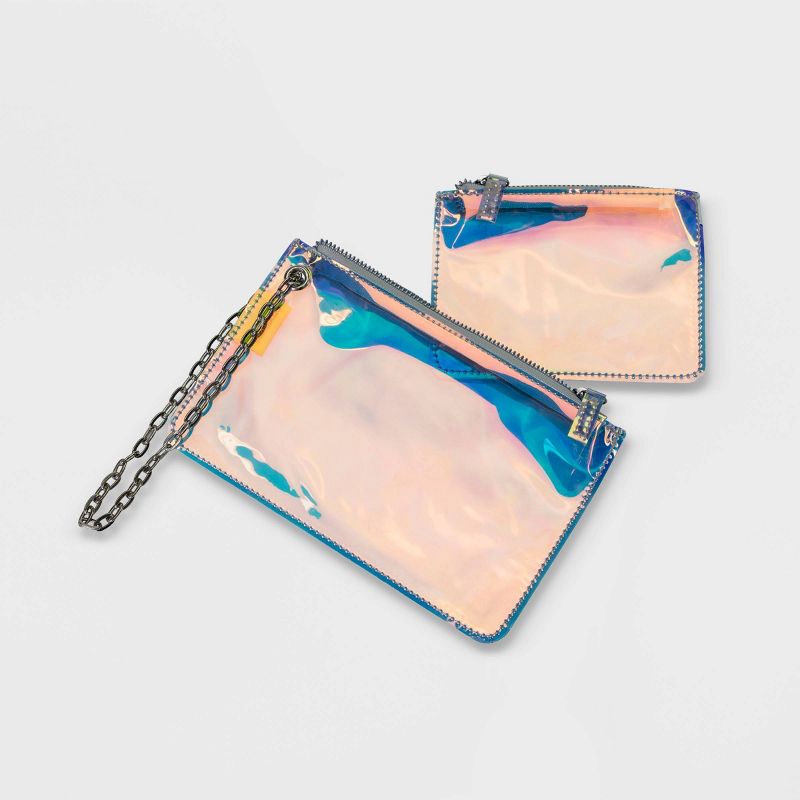 Stella & Max Zip Closure Transparent Wristlet - Blue