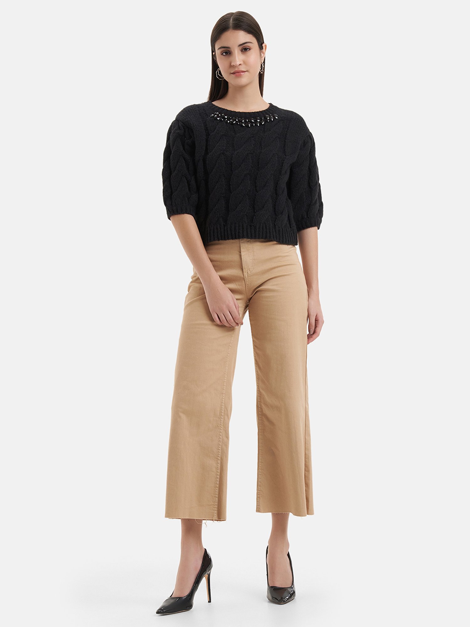 Kazo Black Embellished Sweater