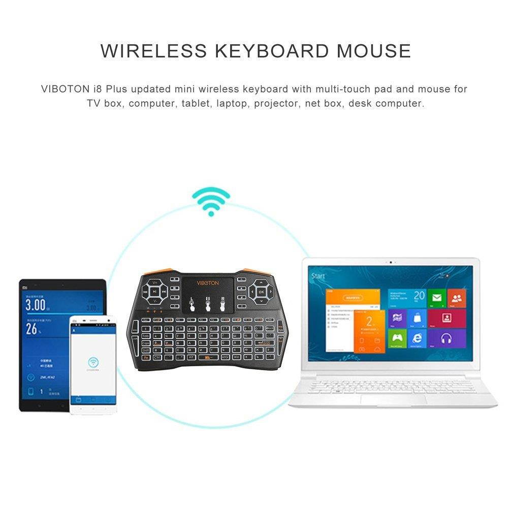 I8-Plus Mini Wireless Keyboard Mouse Multi-touch Remote with Backlight