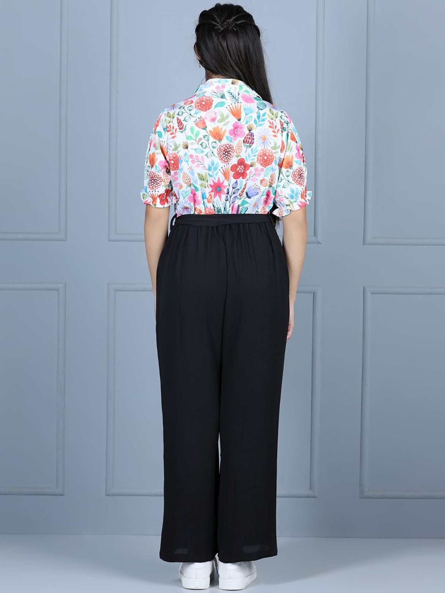 StyleStone Kids Multicolor Floral Print Jumpsuit