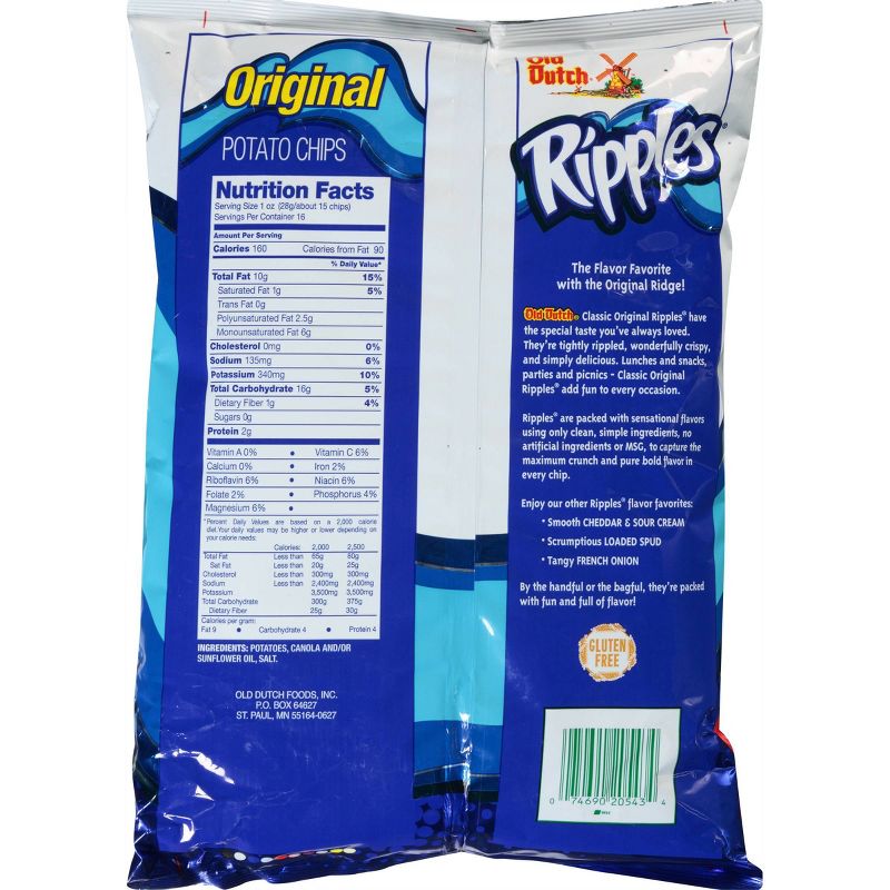 Old Dutch Ripples Original Potato Chips - 16oz - Party Pack