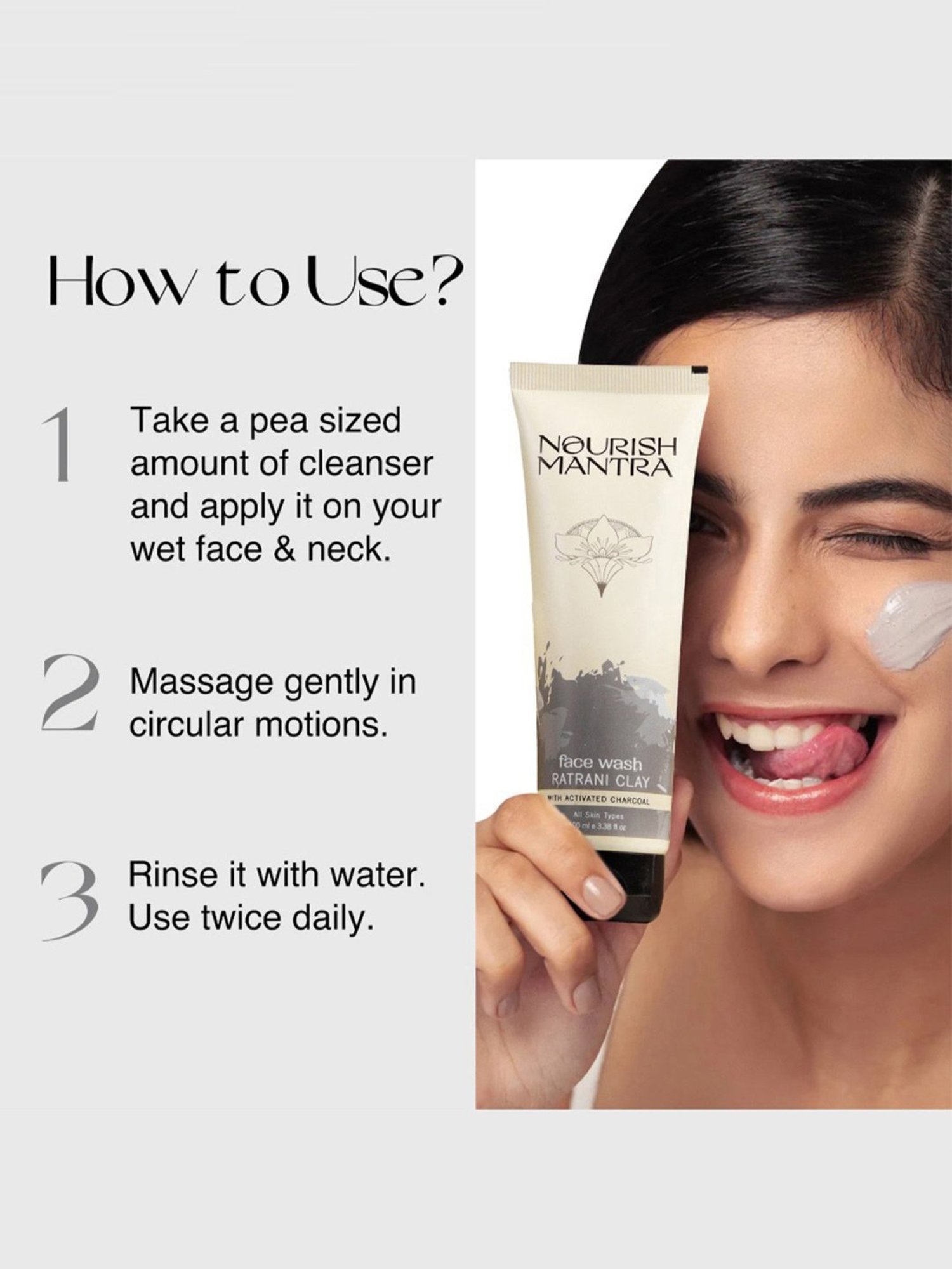 Nourish Mantra Ratrani Clay Face Wash - 100 ml