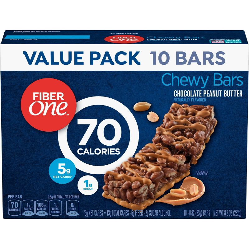 Fiber One 70 Calorie Chocolate Peanut Butter Granola Bar – 10ct