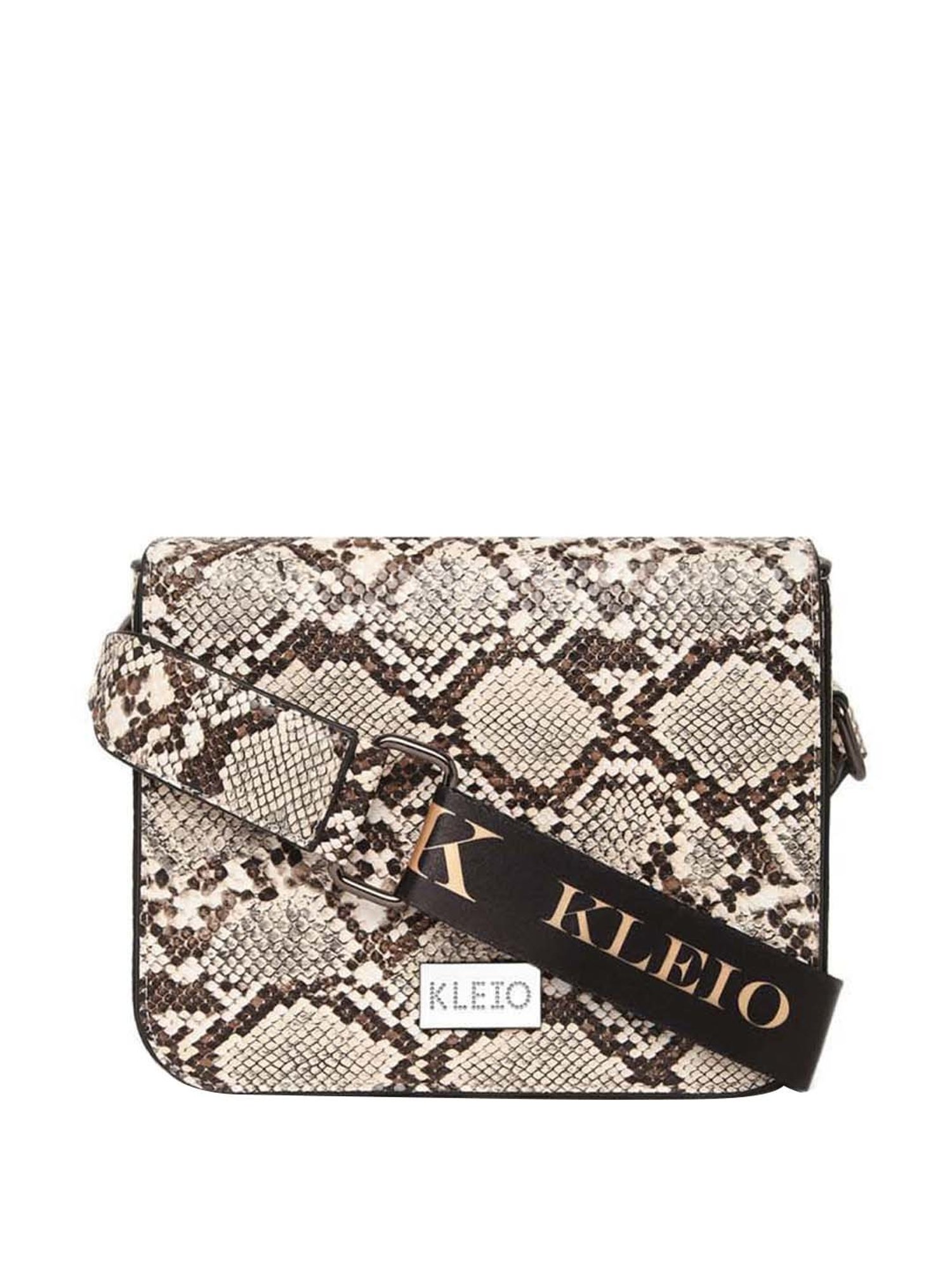 KLEIO Beige Textured Medium Sling Handbag