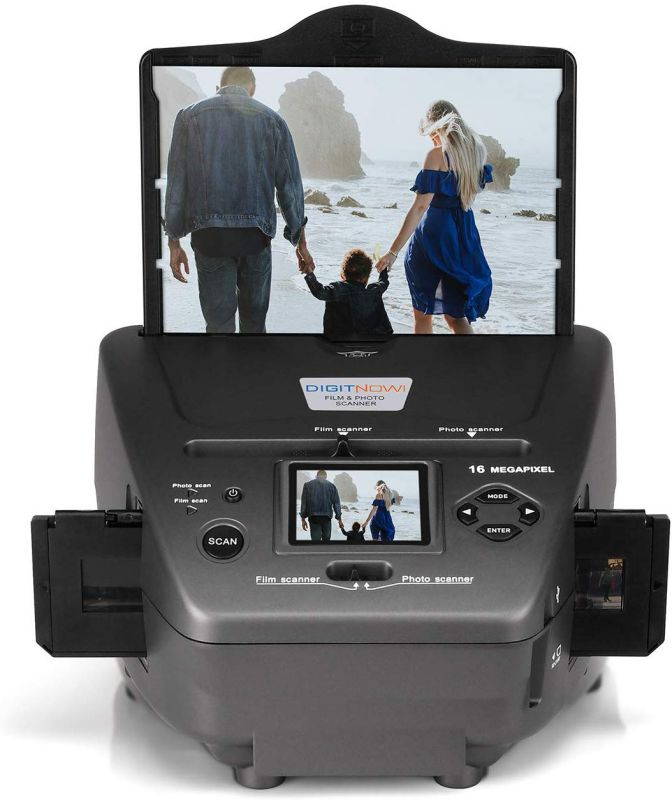 All-in-One High Resolution 16MP Film Scanner, with 2.4" LCD Screen Converts 35mm/135slides&Negatives Film Scanner Photo, Name Card, Slides and Negatives for Saving Films to Digital Files