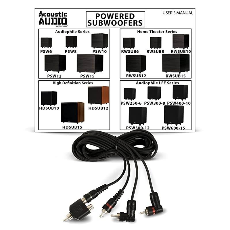 Audio PSW400-10 Home Theater Powered 10" LFE Subwoofer Black Front Firing Sub