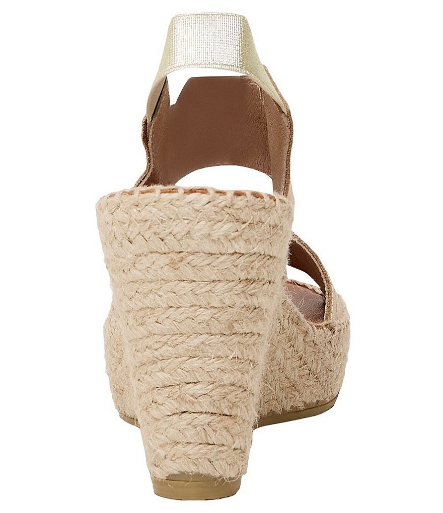 Andre Assous Reese Croc Embossed Leather Espadrille Platform Wedge Sandals