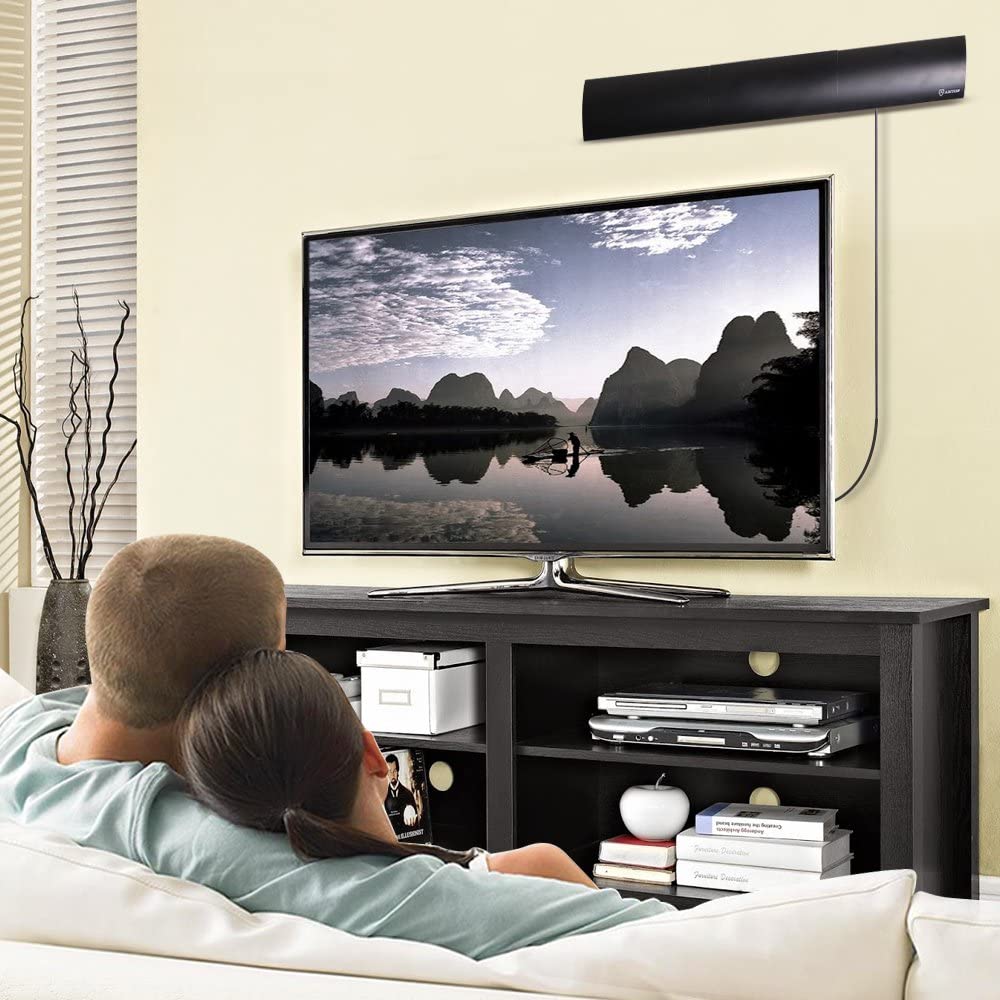ANTOP AT-500SBS Black HD Smart BAR Amplified Indoor HDTV?FM Antenna with 80-Mile Range