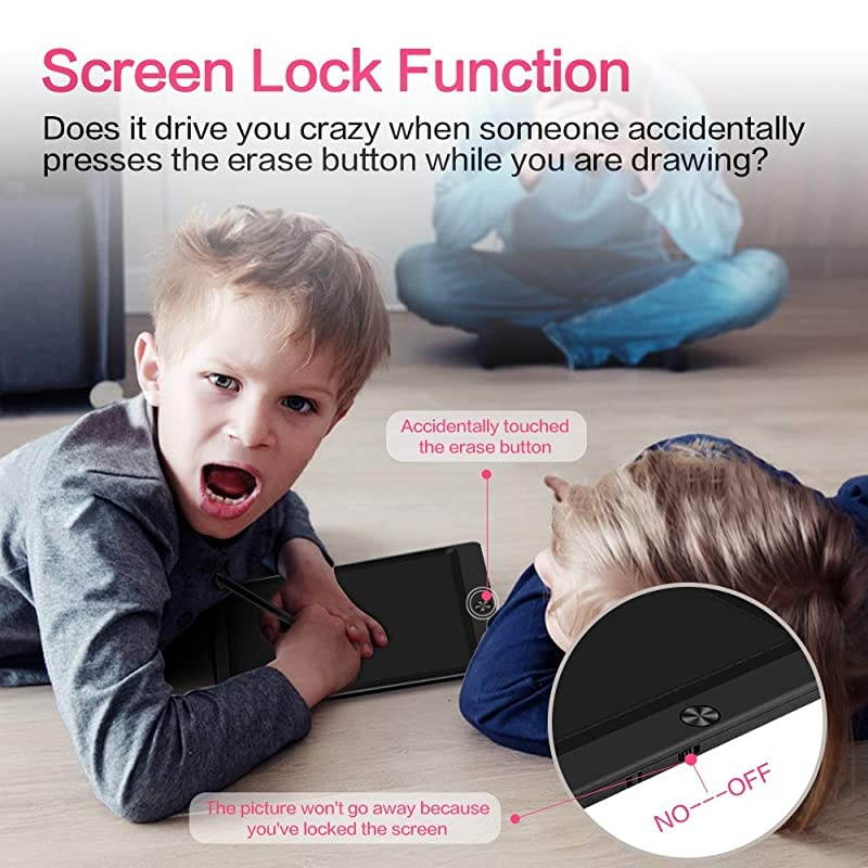 Writing Tablet Drawing Board Electronic Drawing Tablet Kids Tablets Doodle Board Writing Pad for Kids and Adults at Home School and Office with Lock Erase Button Black