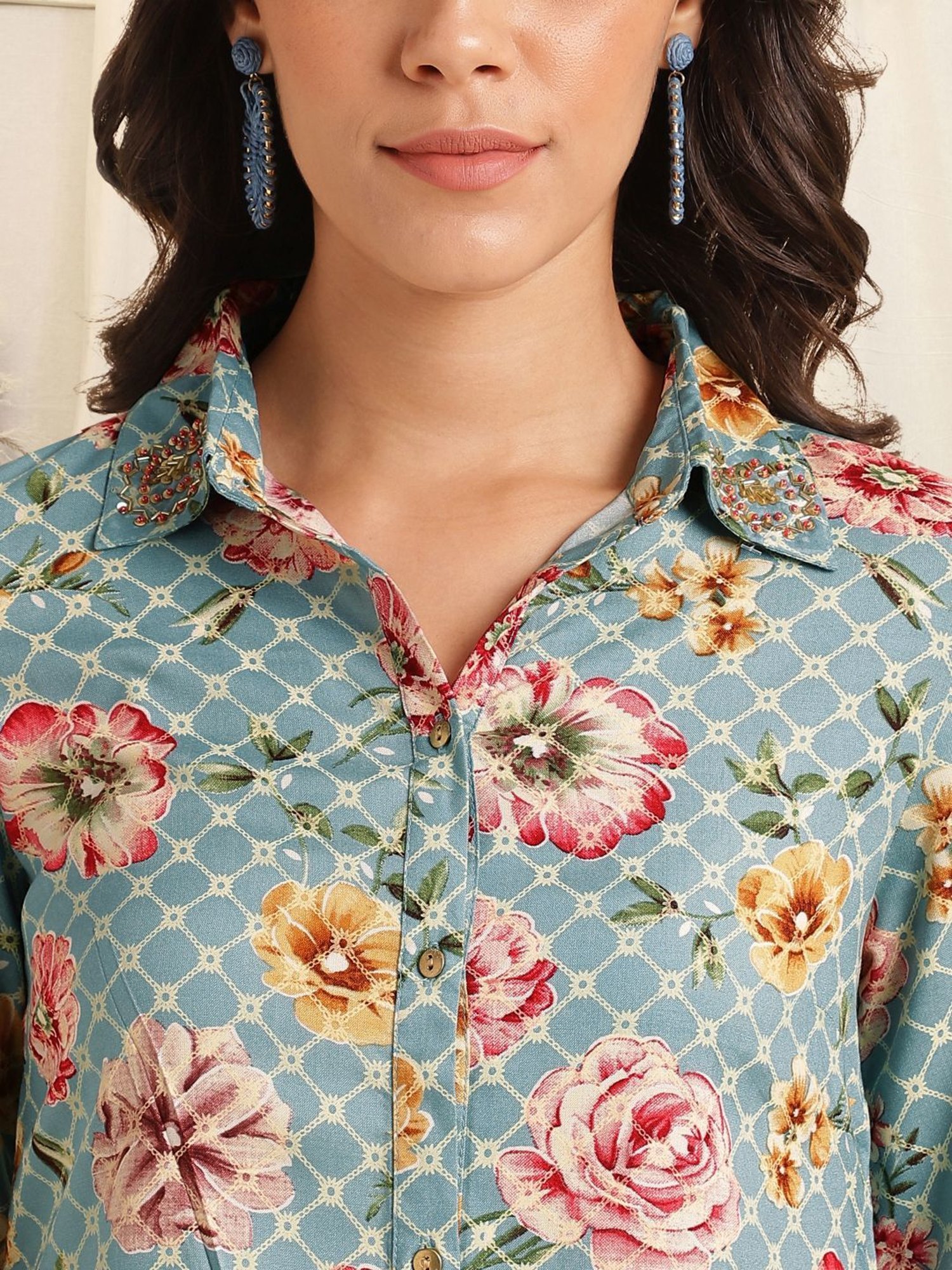 MIRCHI FASHION Blue Printed Shirt Pant Set