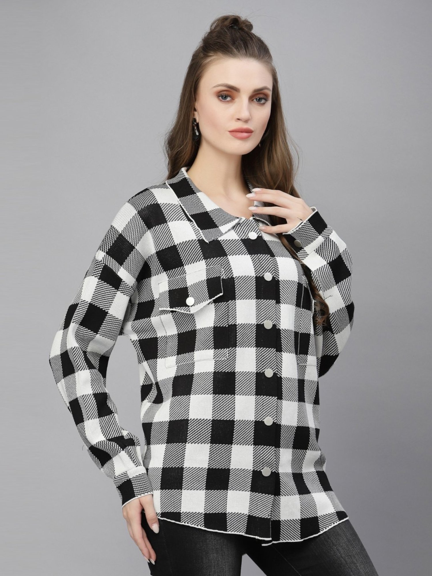 Mafadeny Black Chequered Shirt