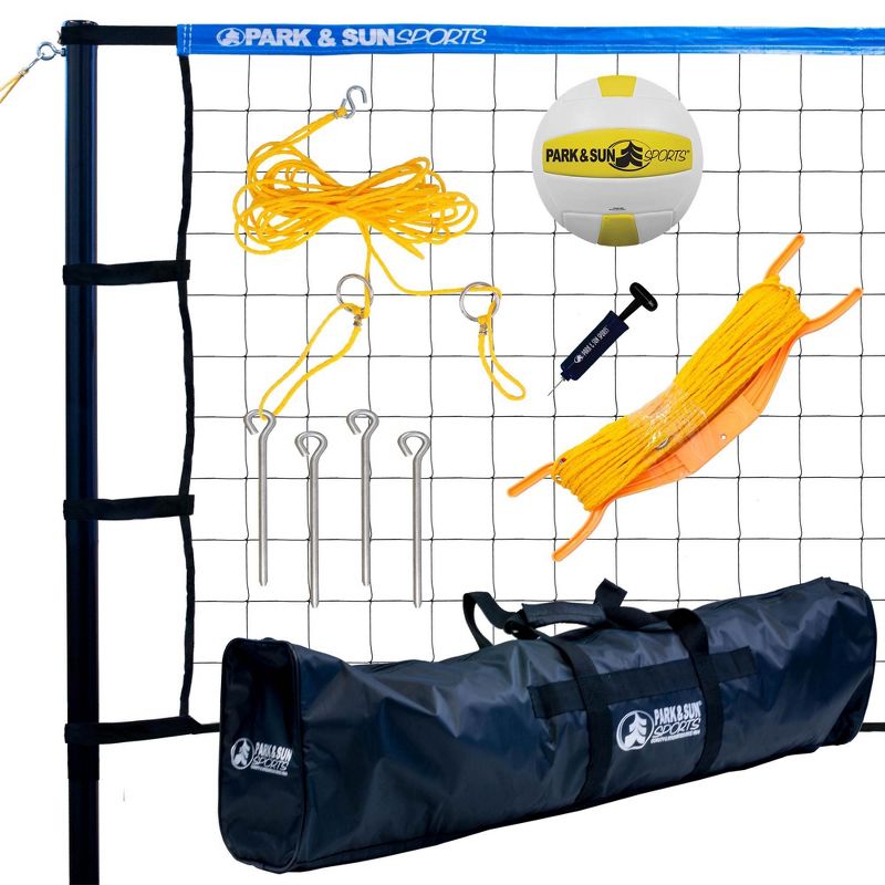 Park & Sun Sports Spectrum Portable Outdoor Tournament Volleyball Set (2 Pack)