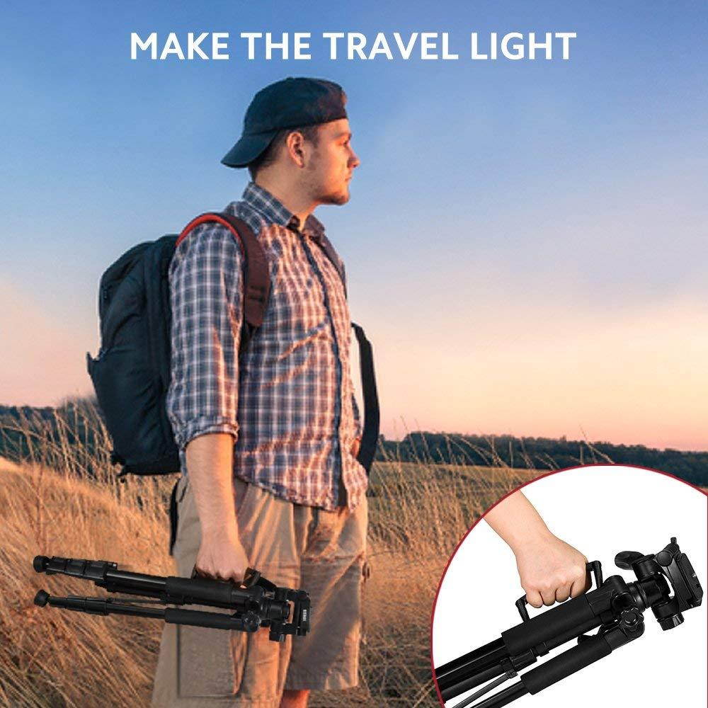 ESDDI Camera Tripod, 55'' Professional DSLR Aluminum Camera Tripod Canon, Nikon, Sony, Samsung, Olympus, Panasonic & Pentax + eCost Microfiber