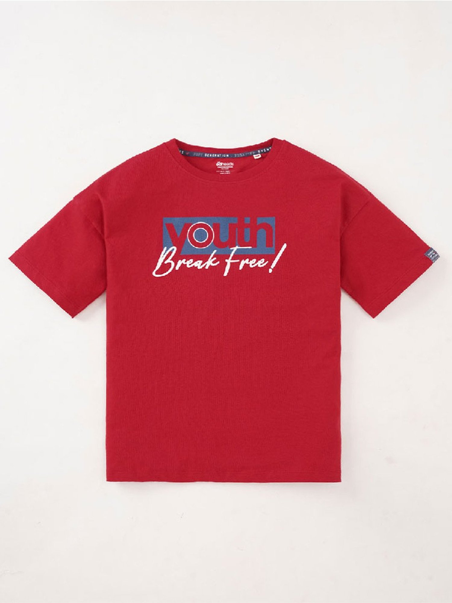 Edheads Kids Red Cotton Printed T-Shirt