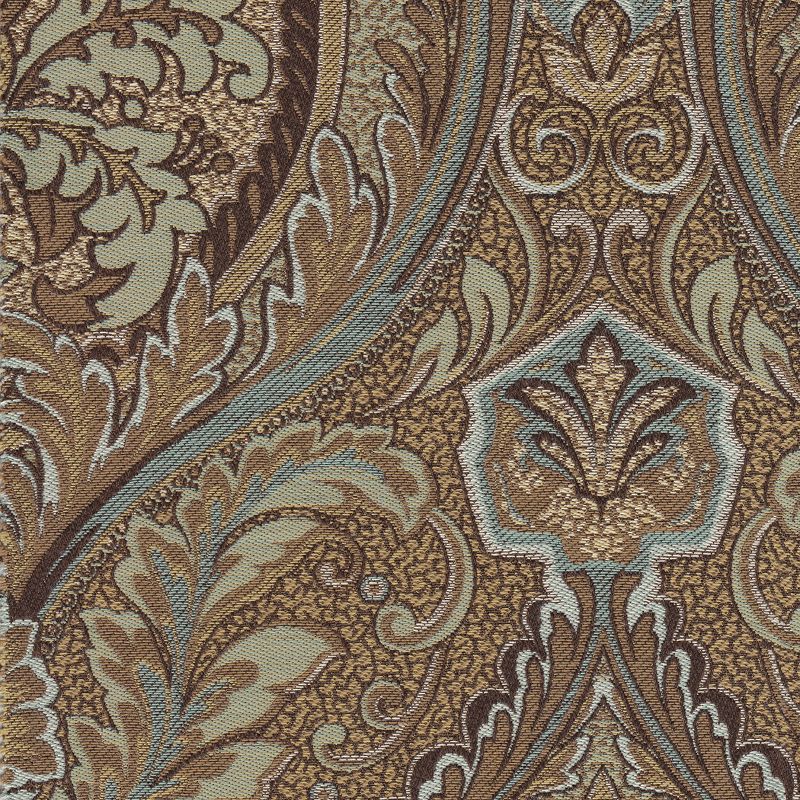 Button Tufted Round Storage Ottoman Brown Paisley - HomePop