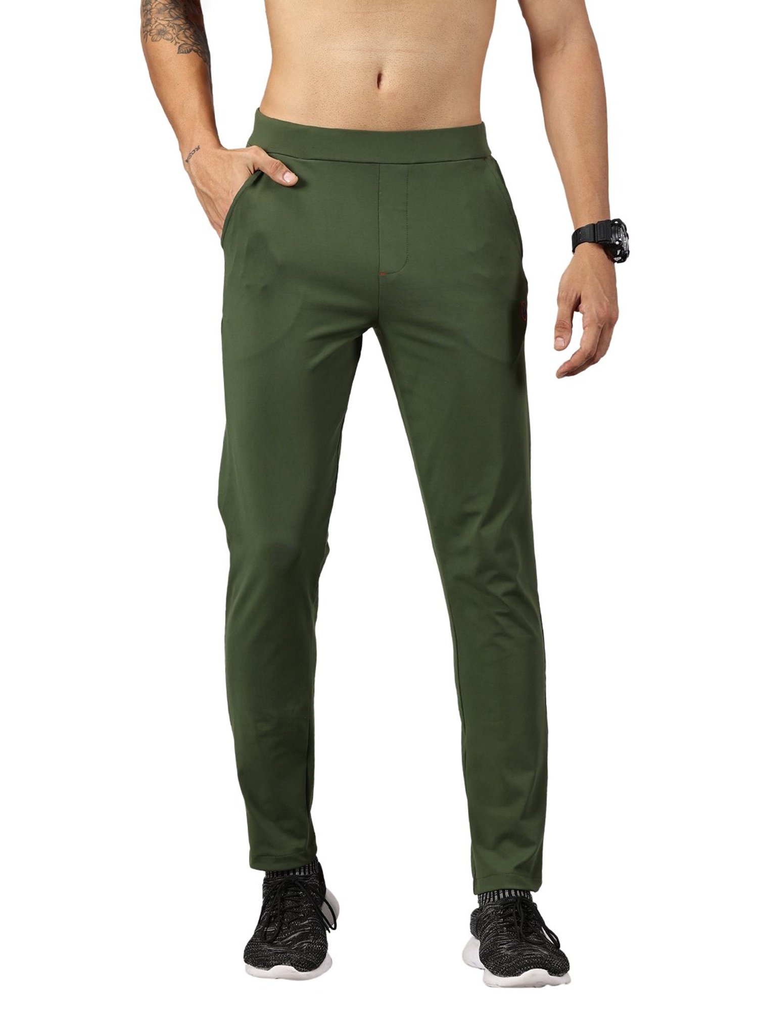 DOMIN8 Men Stretchy Slim Fit Workleisure Pants(Olive)
