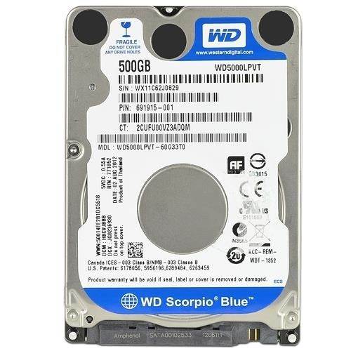Western Digital Corporation WD5000LPVT-NDW-RC 500GB 5.4K RPM 2.5" 9.5mm,