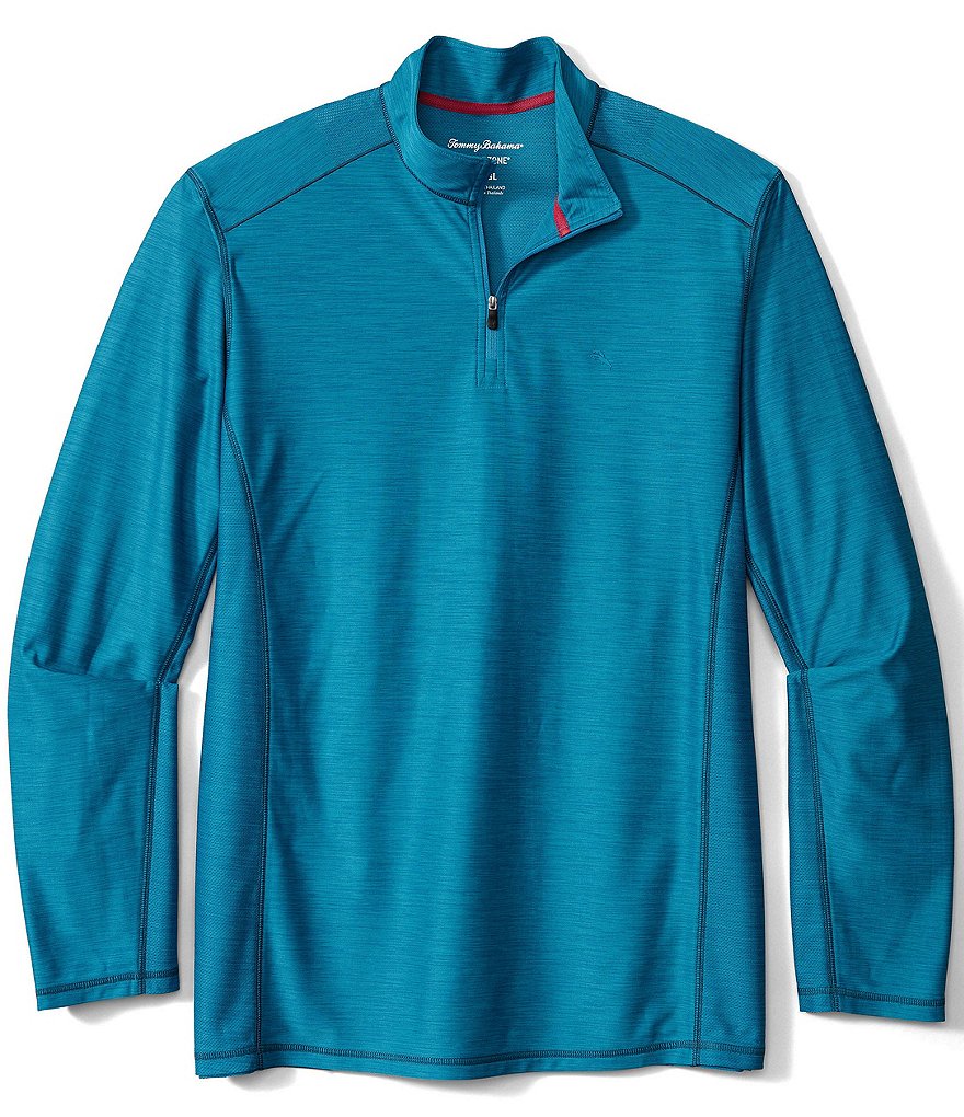 Cutter & Buck Big & Tall Traverse Stripe Performance Stretch Half-Zip Pullover