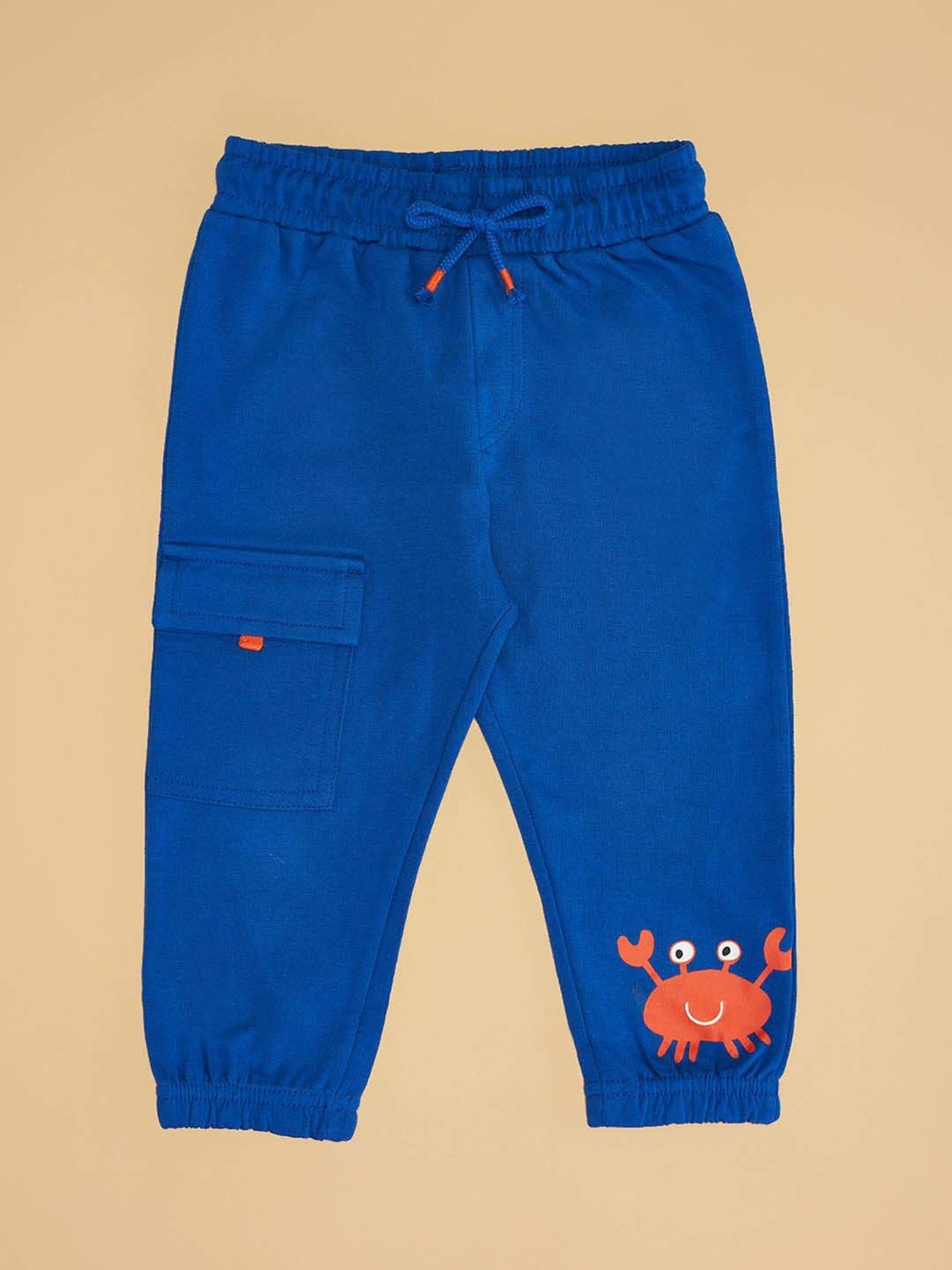 Pantaloons Baby Kids Classic Blue Cotton Regular Fit Trouser