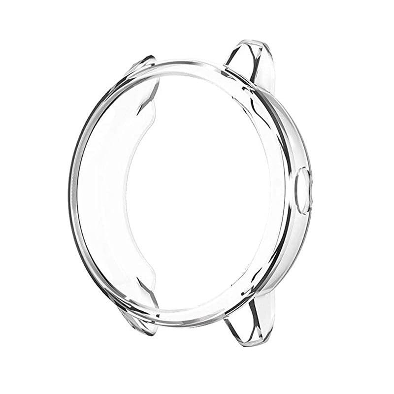 Compatible with Garmin Vivoactive 3 Case Super Thin TPU Plated Bumper Protector Shiny Protective Cover Lightweight Slim Shell Shockproof Frame Accessories for Garmin Vivoactive 3 Clear+Clear