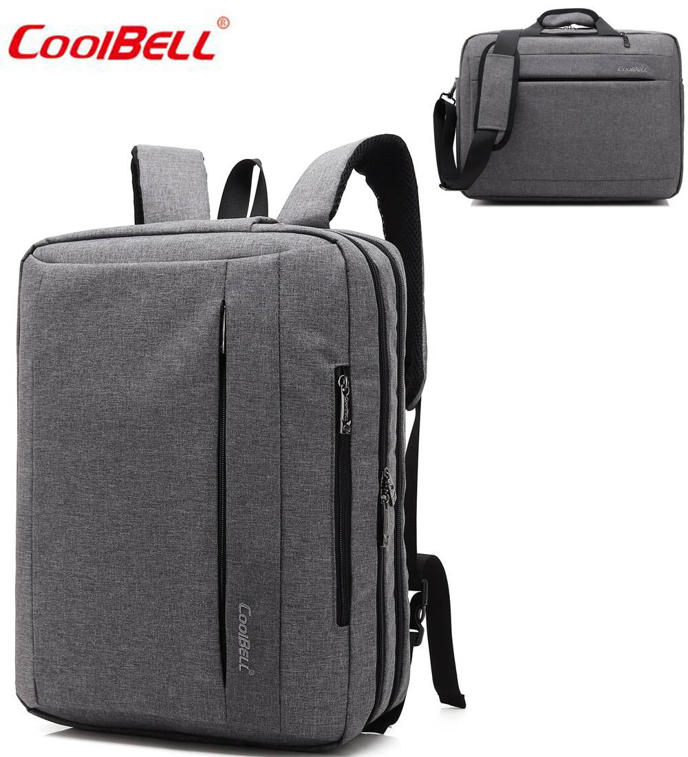 CoolBELL Convertible Backpack Messenger Bag 17.3 Inch Laptop Shoulder Bag Expendable Business Briefcase Extra Large Multi-Functional Travel Computer Bag for Men,Black