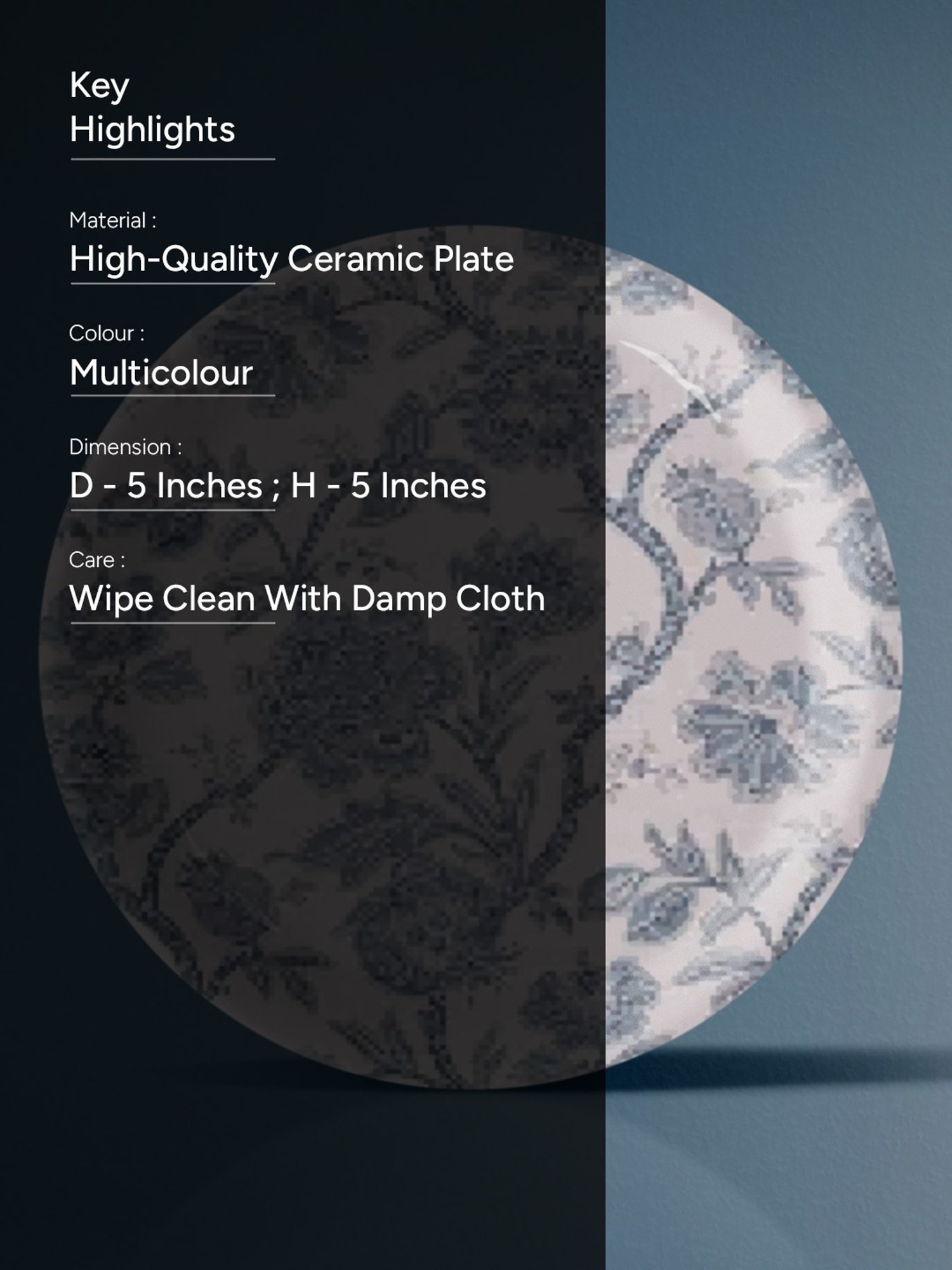 Nestroots Ethnic Ditsy Multicolor Porcelain Wall Plate