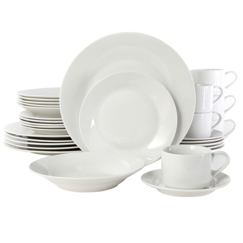 Gibson Rosendal 30 Piece Porcelain Dinnerware Set in White