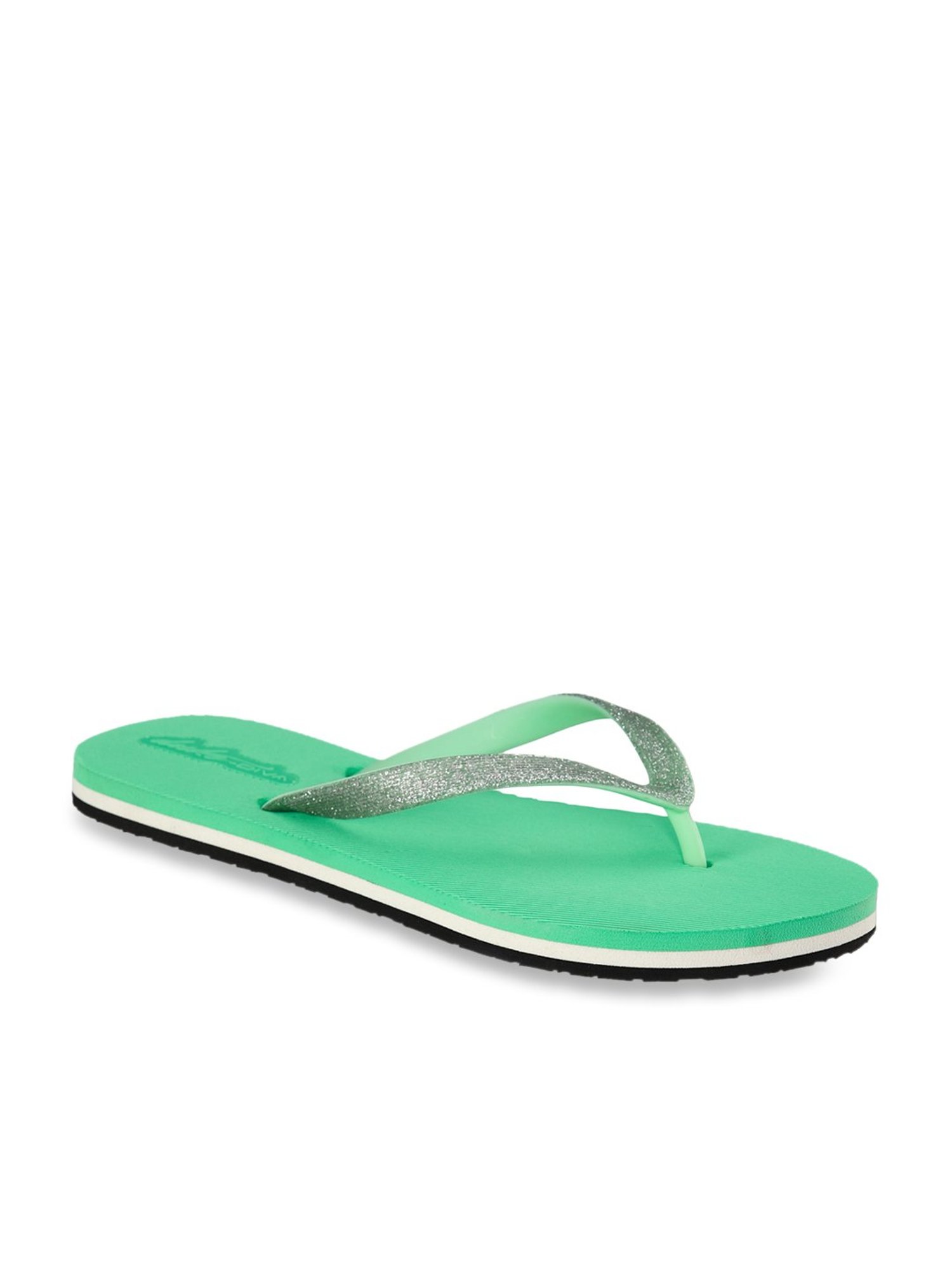 Duke Women's Platinum & Sea Green Flip Flops
