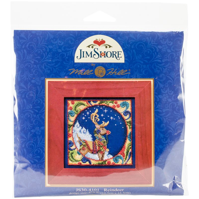 Mill Hill/Jim Shore Counted Cross Stitch Kit 5"X5"-Reindeer (18 Count)