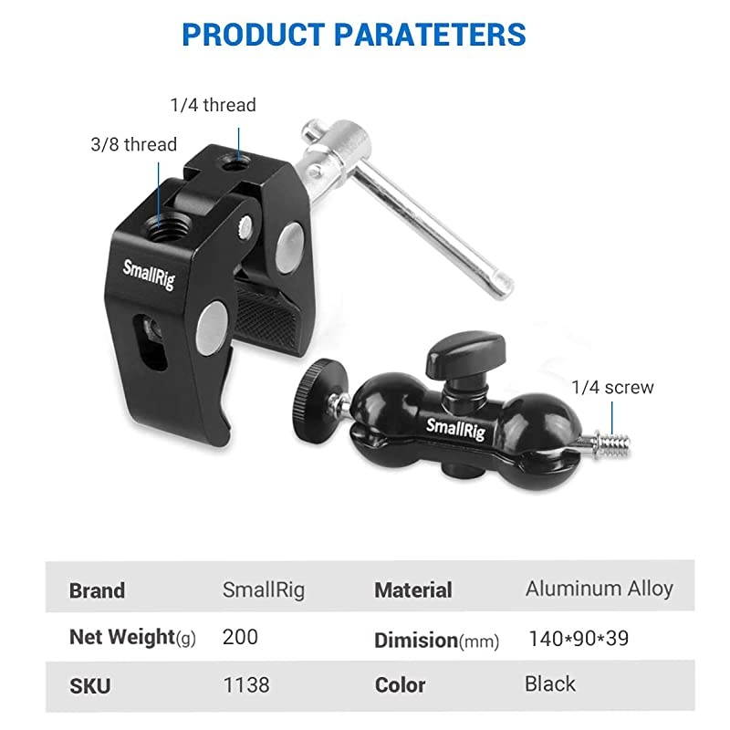 Cool Ballhead Arm Super Clamp Mount MultiFunction Double Ball Adapter with Bottom Clamp for RoninM Ronin MX Freefly MOVI 1138