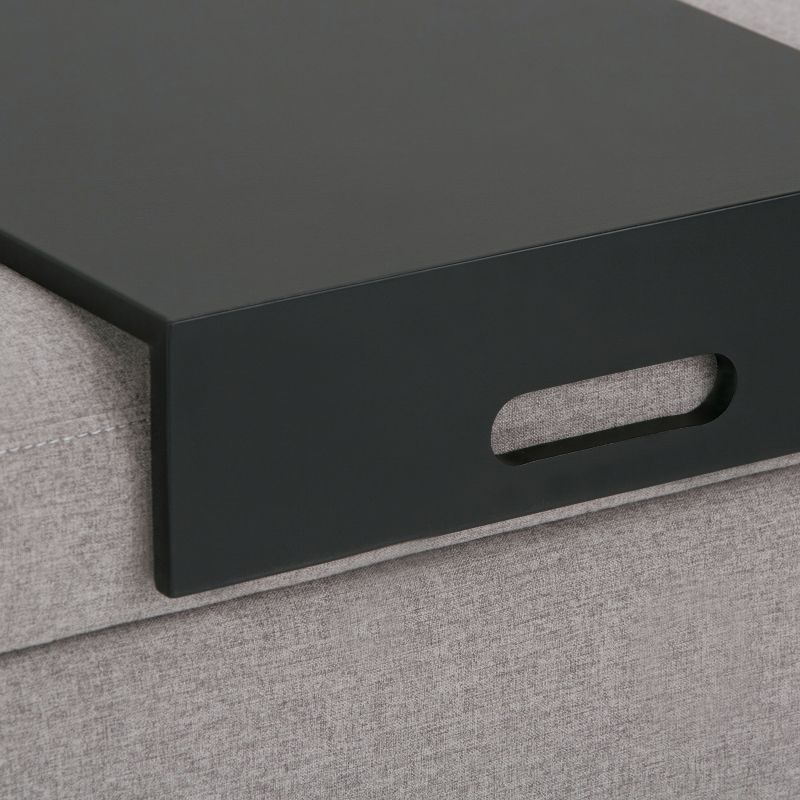 42" Jackson Storage Ottoman Bench with Tray Linen Look Fabric Cloud Gray - WyndenHall