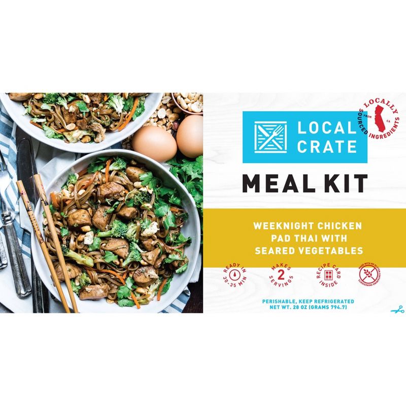 Local Crate Weeknight Chicken Pad Thai with Seared Vegetables Meal Kit - 28oz - Serves 2