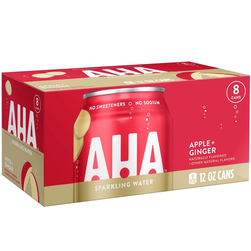 AHA Apple + Ginger Sparkling Water - 8pk/12 fl oz Cans