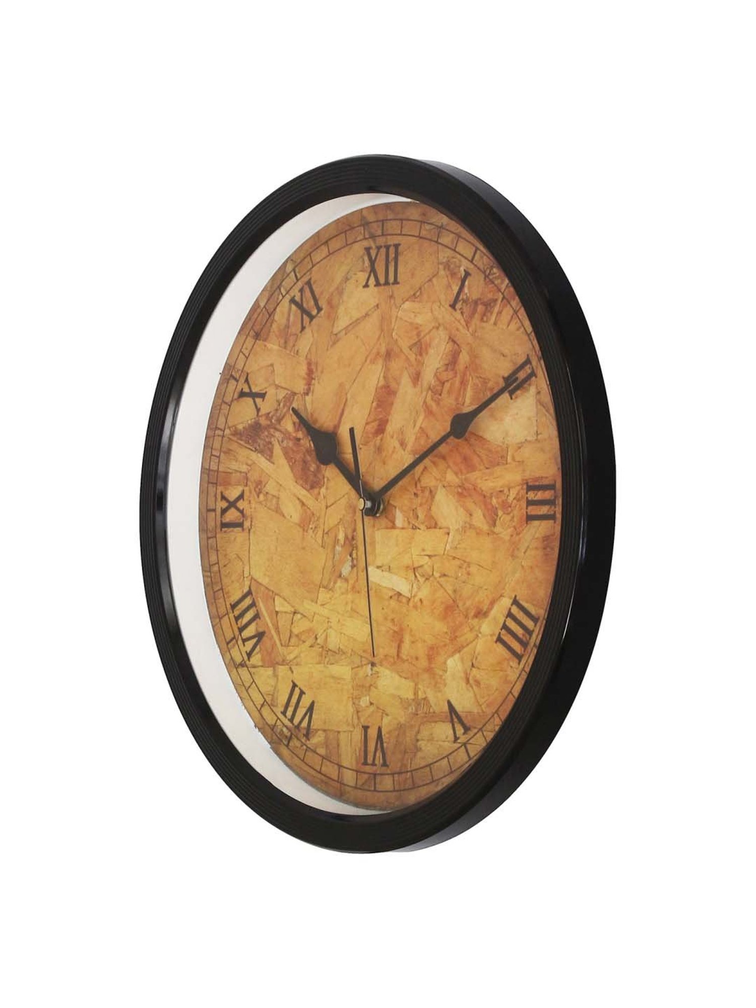 eCraftIndia Designer Round Analog Black Wall Clock