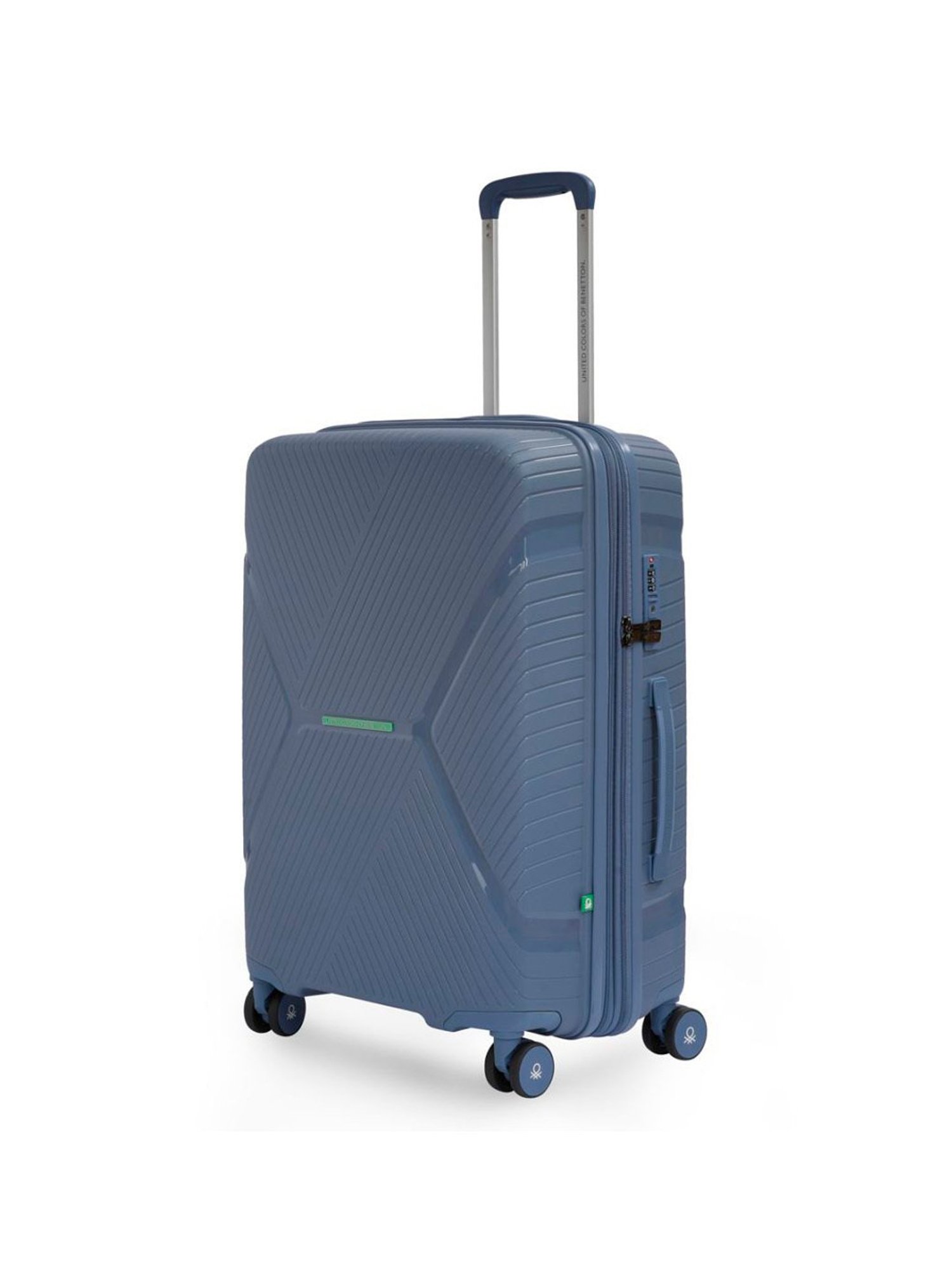 United Colors of Benetton Galaxy Blue Textured Hard Cabin Trolley Bag - 55 Cm