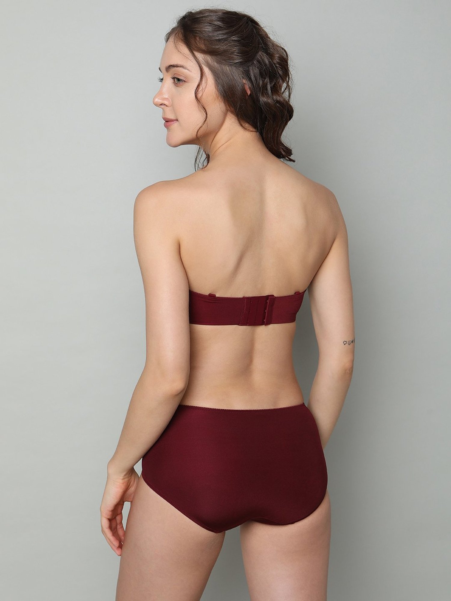Vero Moda Intimates Maroon Lace Half Coverage Bra